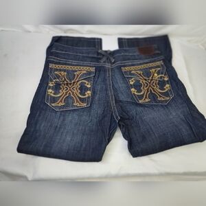 𝅺Xtream Couture Men's Dark Blue Wash Jeans, 40W, 34L Street Wear Hip Hop